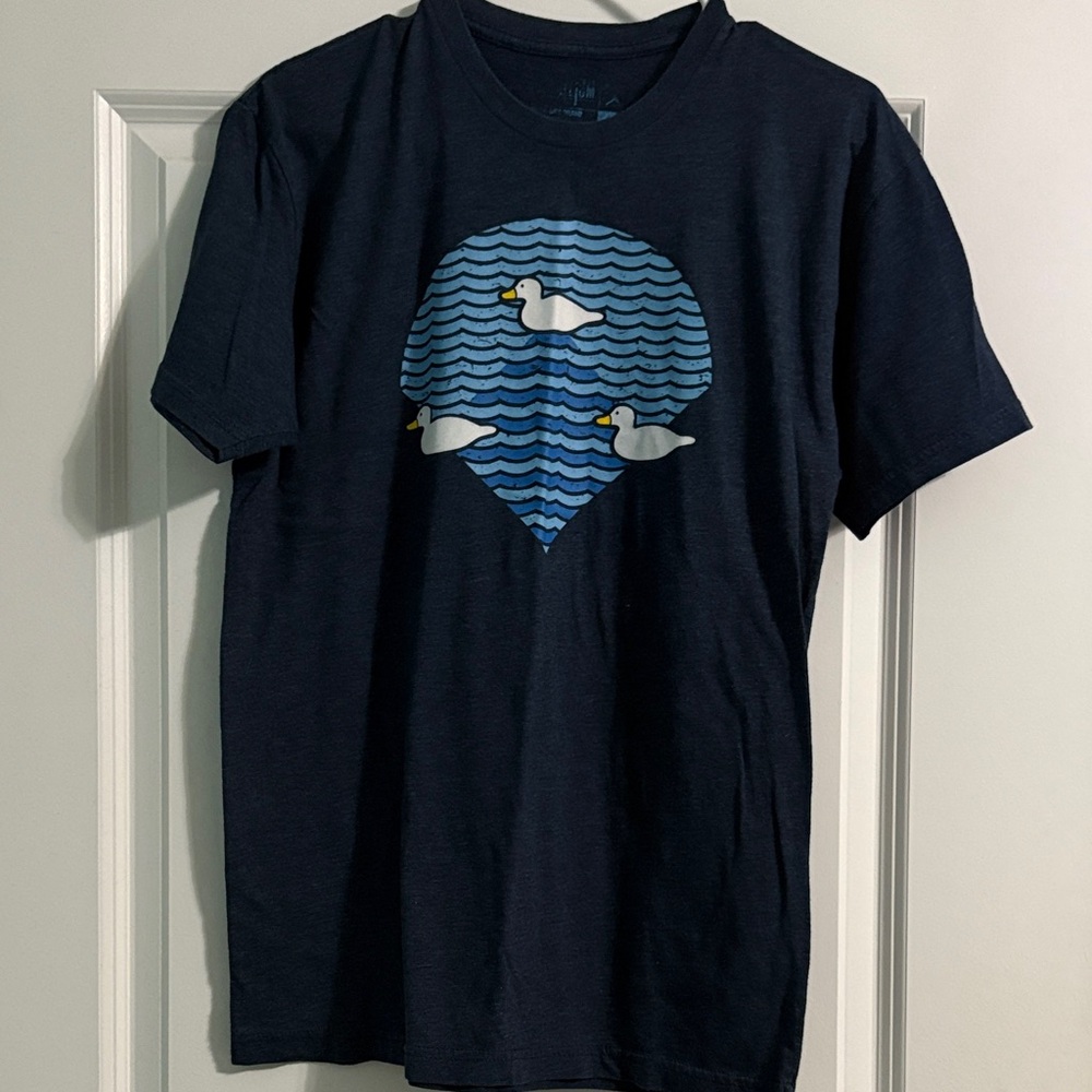 Ducks on a Pond Baseballism Blue T-Shirt